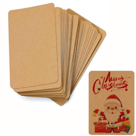 Cartes en Papier Kraft,50 Pièces 10x15 cm Cartes Postales Vierges en Papier kraft,Carte en Papier dur à étiquette DIY,pour Carte