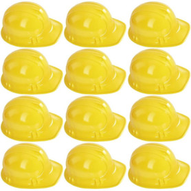 Loppdece Lot de 12 casques de chantier pour enfants, casque jaune pour enfants, casque de chantier, réutilisables, souples pour 