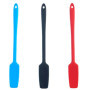 Lot de 3 spatules en silicone résistantes à la chaleur - 3 couleurs - Longue poignée anti-adhésive - 28 cm - Grattoir à pâte en 