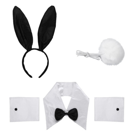 costume bunny girl 4 pièces, accessoires sexy bunny girl pour femmes, accessoires d'accessoires de jeu de rôle, bandeau oreilles