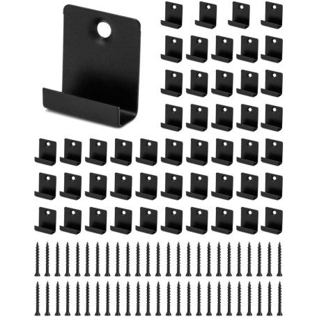 QWORK® 50 Pcs Clip de Fixation pour Lame de Terrasse Composite Vis Incluses (8mm)