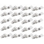 20 pièces Clips de badge en métal, clips de badge en métal avec sangles en PVC transparent pour cartes d'identité et porte-badge