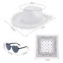 ZBHDEYG 1 Chapeau De Cowboy Western, 1 Lunettes d'amour, 1 Écharpe Carrée À Motifs Noirs, Chapeau De Cowboy À Bords en Plumes, C