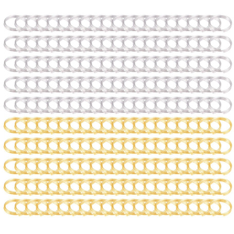 Anneaux de saut en acier inoxydable 200 PCS, anneaux doubles ouverts, interfaces clés, anneaux ronds en fer, accessoires de port
