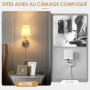 Gaethra Applique Murale Sans Fil, E27 Lampe Murale Sans Fil Rechargeable, Applique Murale Rechargeable avec Télécommande, Lampe 