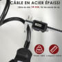 Gaethra Antivol Trotinette Electrique, 1.2m Antivol Velo, Câble Antivol à Clef avec Menotte, Cadenas Trottinette Électrique pour