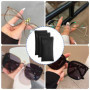 Lot de 4 étuis de protection en cuir synthétique souple avec chiffon de nettoyage pour lunettes de soleil portable et étanche - 