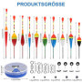 Flotteur Peche, 10 Pcs Flotteur Peche Au Coup avec 205 Pcs Plomb Peche 4 Stop Float Peche 4 Emerillon de Pêche, Flotteurs de Pêc