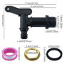 Lot de 2 robinets d'écoulement pour citerne d'eau de pluie, robinet 3/4" en plastique de rechange avec joint contre-écrou bande 