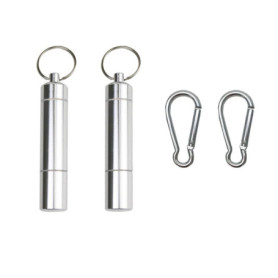 Zasiene Porte Cure-dents 4 pièce Aluminium Boite a Pilule étanche Cure-dent Portable Mini Distributeur Cure dent avec Porte-clés