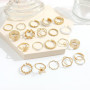 TTPSRY 43 Pièces Bague Femme Bohème Knuckle Bague Or Empilable Set Minimaliste Bagues Floraux Perle Ensemble de Bagues