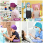 Comius Sharp 6 Pièces Bonnet Gommage Bouffant, Casquettes de Travail Réglable Respirants, Casquette Imprimé Unisexe pour Fournit