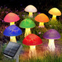 Homeleo Lot de 8 lampes solaires en forme de champignon craquelé pour extérieur - Décoration de jardin pour l'extérieur - Champi