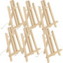 HAKZEON Lot de 6 Chevalets de Table en Bois avec Barre Mobile, 30 cm Chevalet Pliable en Bois pour Peintures, Dessins, Photos En