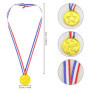 WOLMIK Lot de 12 médailles de gagnants en plastique doré avec rubans de cou pour fête, festival, sport, compétition, jouets, pri