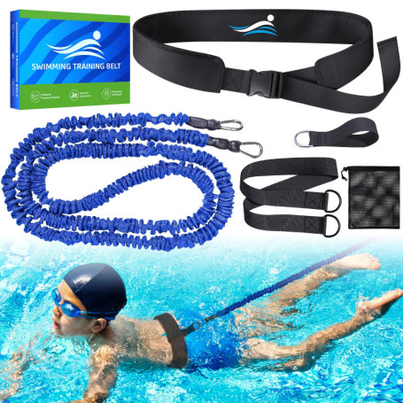 2,5-7,5 mètres de Ceinture de résistance réglable, Ceinture de Natation pour Enfants en Piscine, Aide à la Natation pour Toute P