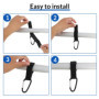 Lot de 4 Crochets pour Poussette Universels, Adaptateurs Noirs Multifonctionnels, Accessoires de Poussette Robustes et Pivotants