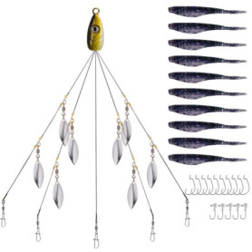 Blueshyhall Leurre de Pêche, 5 Bras Alabama Rig appât de pêche, Umbrella Rig, Alabama Rig Leurres de Pêche Perche Bass, Appât Ar