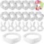 DNDGDLUA 20 Pièces Chouchous à Cheveux Blancs pour Tie-Dye, Noeud en Coton Diy, Turban Antidérapant, 3 Types d'Activités de Fête