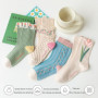 4 Paires Chaussettes Femme Chaussettes Florales Mignonnes Pour Femmes,Chaussettes Femme Fantaisie,Chaussettes Vintage en Coton à