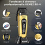 KEMEI Tondeuse à cheveux pour homme, tondeuse à barbe, kit de toilettage de barbier, 11500 tr/min, avec support, écran LED pour 