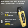 KEMEI Tondeuse à cheveux pour homme, tondeuse à barbe, kit de toilettage de barbier, 11500 tr/min, avec support, écran LED pour 