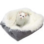 Lit pour Chat Chien, 2 en 1 Double Usage Panier pour Chat Coussin pour Chien Doux et Confortable Chaud Nid Chiot Panier Chat Moe