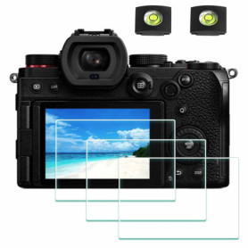 ULBTER Film de Protection d'Ecran pour Panasonic LUMIX S5 et Housse de Sabot Protecteur Verre Trempé 0,3mm Dureté 9H Anti-Rayure