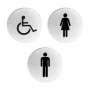 Lot de 3 plaques de toilettes en acier inoxydable, plaques de porte de toilettes, plaques de toilettes masculines/féminines, pan