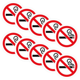 DAZZLUXE Lot de 10 autocollants d'interdiction de fumer, imperméables, adaptés aux entreprises, bureaux, écoles, véhicules et au