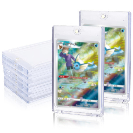 Sprifityy Lot de 12 Magnetic Trading Card Holder 35pt, Protection Uv Support Carte Transparent Magnétique, Protege Cartes À Coll