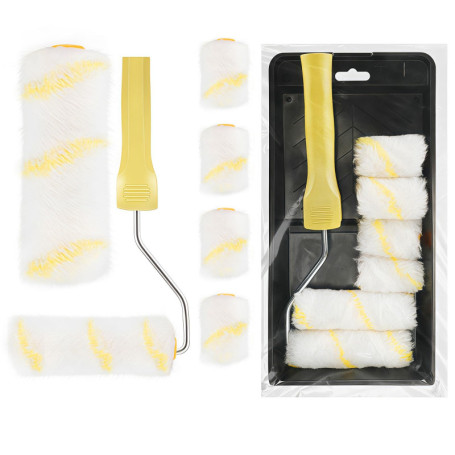 Tapvai 8 Pcs Rouleau Peinture avec Reservoir, Fit for The Job Petit Rouleau Peinture Comprend Cadre de Rouleau de Peinture, Kit 