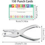150 cartes perforées, cartes de récompenses avec perforatrice manuelle pour la classe, tableau de récompenses pour les enfants, 