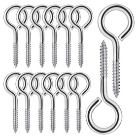 20 Pièces M5 Piton à Visser en Acier Inoxydable 304 Vis Mouton Oeil Rond Auto Taraudeuse Vis à Anneau Crochets à Oeil Boulon à œ