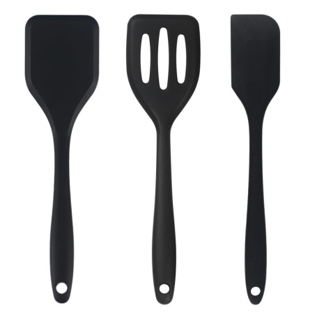 Lot de 3 mini spatules en silicone, petites spatules faciles à nettoyer pour frire, cuisiner, retourner, poisson, œufs, crêpes