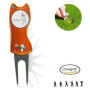 Crestgolf Golf Divot Tool avec Bouton Pop-up et Marqueur de Balle Magnétique Pitch Mark Mini-Outil Portable et Pliable Léger