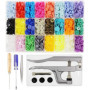 BetterJonny 384 Ensembles d'Agrafe Pression T5 12mm en Résine de 24 Couleurs avec Pince Métal pour Projets de Couture et D'artis