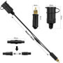 Hoembpn 30cm Prise Din Mâle Européenne Adaptateur Allume-cigare Rallonge Étanche avec Fusible 10A, 12V/24V Din Male Plug Secteur
