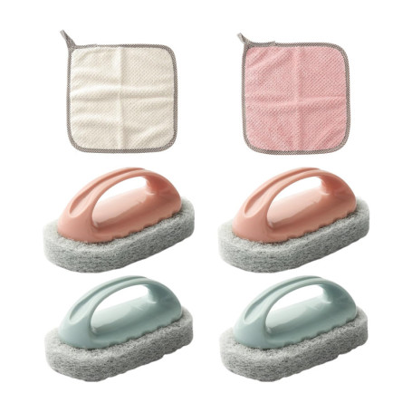 LCIEFKAE 4 Pièces Nettoyage des Pinceaux Et 2 Serviettes De Pièces, Pinceaux De Nettoyage Multifonction, Accessoires Ménagers, O