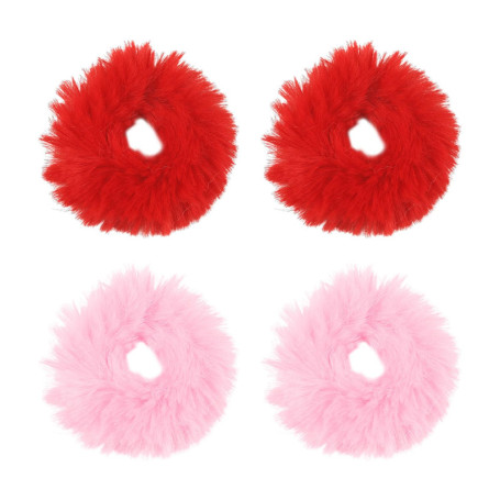 4 Pièces Attaches À Cheveux En Peluche, Corde À Cheveux Imitation Lapin, Accessoires D'Attache De Cheveux Pour Vêtements, Access