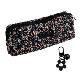 1 Sac De Rangement En Velours Côtelé Et 1 Pendentif Fleur, Sac De Rangement Rétro, Trousse À Cosmétiques, Trousse De Toilette, T