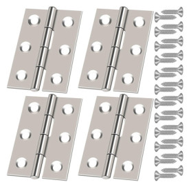 4 Morceaux De Charnières En Acier Inoxydable, Mini-Plans De Pliage, Accessoires En Boîte En Bois Bricolage, Adaptés Aux Projets 
