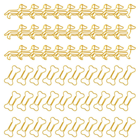 30 Morceaux De Pinces De Teckel Et 30 Morceaux De Trombone Os, Fournitures De Bureau, Teckel, Cadeaux De Teckel, Trombone, Signe