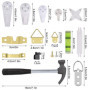 Crochets de Suspension Kit, 107 pcs Image Cintre avec Crochet de Tableau Non-Trace, Dent de Scie, Anneaux en D et 78 pcs Vis pou