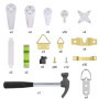 Crochets de Suspension Kit, 107 pcs Image Cintre avec Crochet de Tableau Non-Trace, Dent de Scie, Anneaux en D et 78 pcs Vis pou