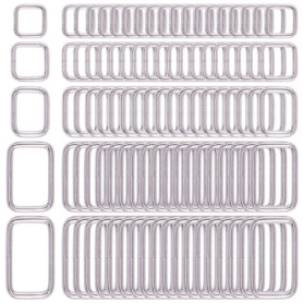 Swpeet 100 Pcs anneau Rectangle métallique assorti, ceinture ceinture boucle pour sacs de ceinture accessoires DIY - 13mm / 15mm