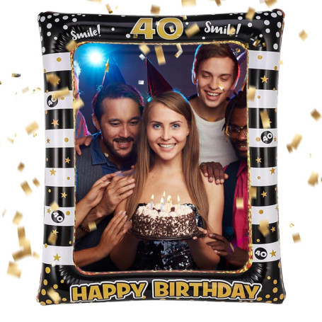 RCIDOS Decoration Anniversaire 40 Ans, Accessoires Photobooth Anniversaire 40 Ans,pour Femme et Homme Décoration de fête d'anniv