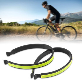 LUMOOM Lot de 2 pinces à pantalon réfléchissantes pour vélo, pantalon de vélo, protection élastique en PVC, pour homme et femme,