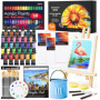 Shuttle Art 54 Pièces Kit Peinture Acrylique avec 30 Tubes Peinture Acrylique (12ml), Chevalet Peinture, Pinceaux Peinture, Toil