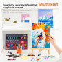 Shuttle Art 54 Pièces Kit Peinture Acrylique avec 30 Tubes Peinture Acrylique (12ml), Chevalet Peinture, Pinceaux Peinture, Toil
